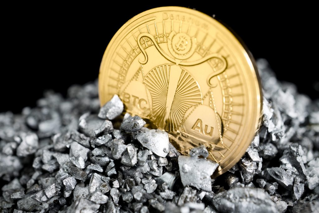 gold coin, bitcoin wallet, denarium, physical bitcoin, proof quality, .999 gold, 1 oz gold